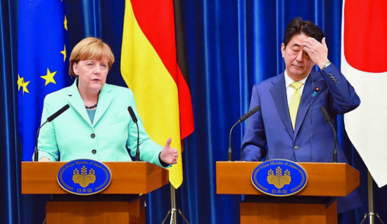 默克尔三劝日本反省侵略历史 安倍无动于衷