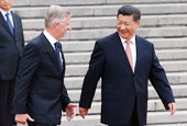 习近平欢迎比利时国王菲利普访华