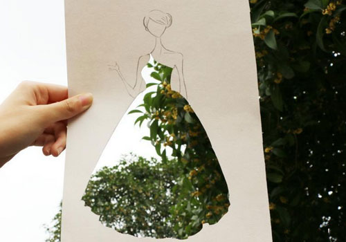 女大学生创意“时装秀” 把校景穿在身上