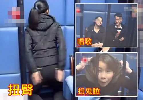 男女涉行骗被扣查 警局表演扭臀