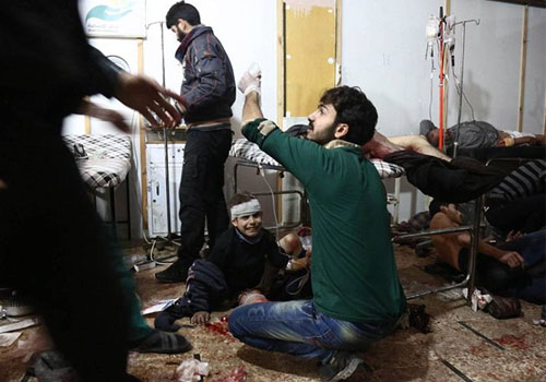 俄罗斯和叙利亚政府军无差别轰炸现场