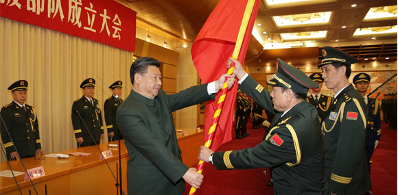 解放军三大机构横空出世  习近平授旗致训词