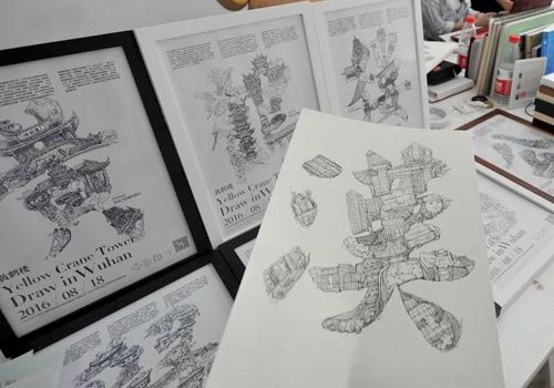 高校大学生“字绘武汉” 融景点故事文化入汉字