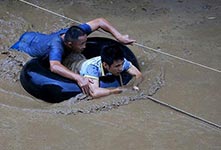 广西融水遭遇洪水袭击