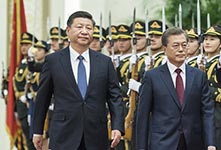 习近平同韩总统文在寅举行会谈