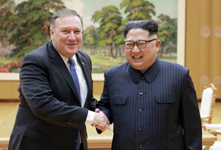 金正恩会见到访的美国务卿蓬佩奥